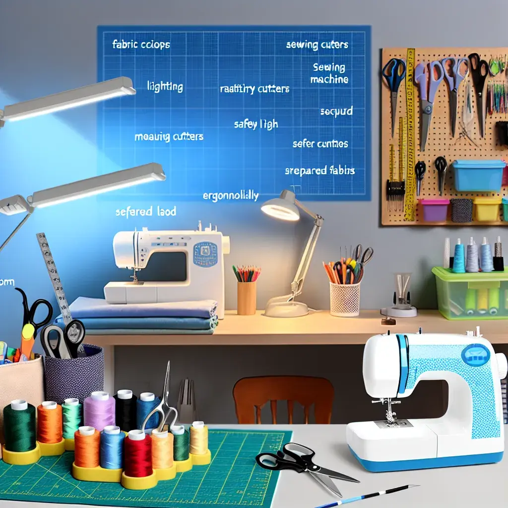 Базовий набір інструментів: все для шиття та рукоділля на дерев'яному столі