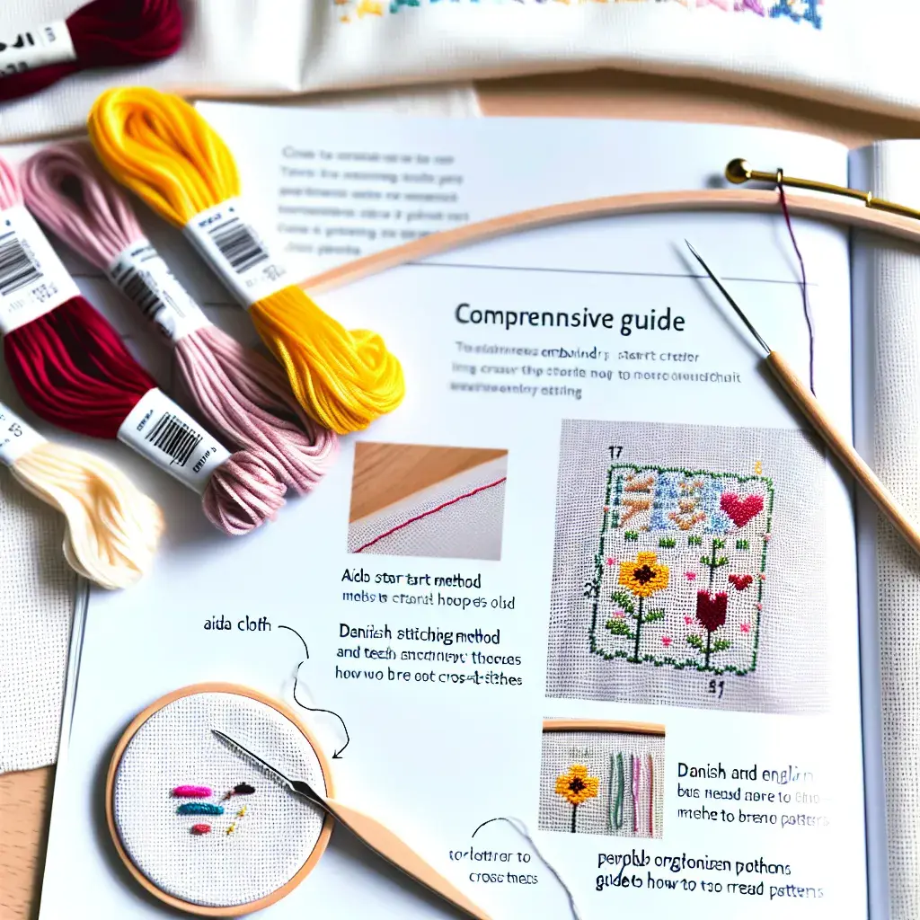 Базові матеріали для вишивання хрестиком: канва Аїда, муліне, п'яльця та ножиці