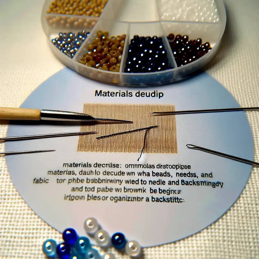 Робоче місце для вишивання бісером: органайзер, бісер, голка та тканина