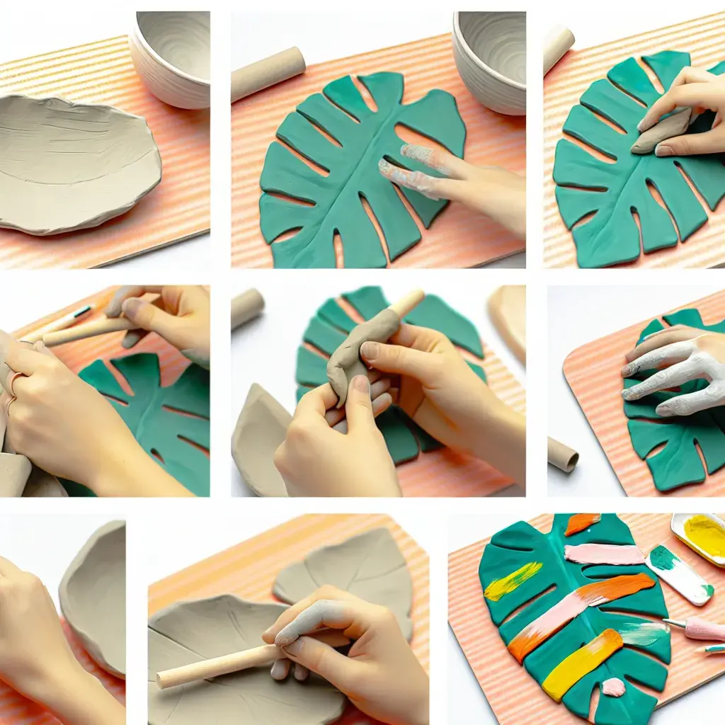 Інструменти для ліплення з глини та матеріали на столі