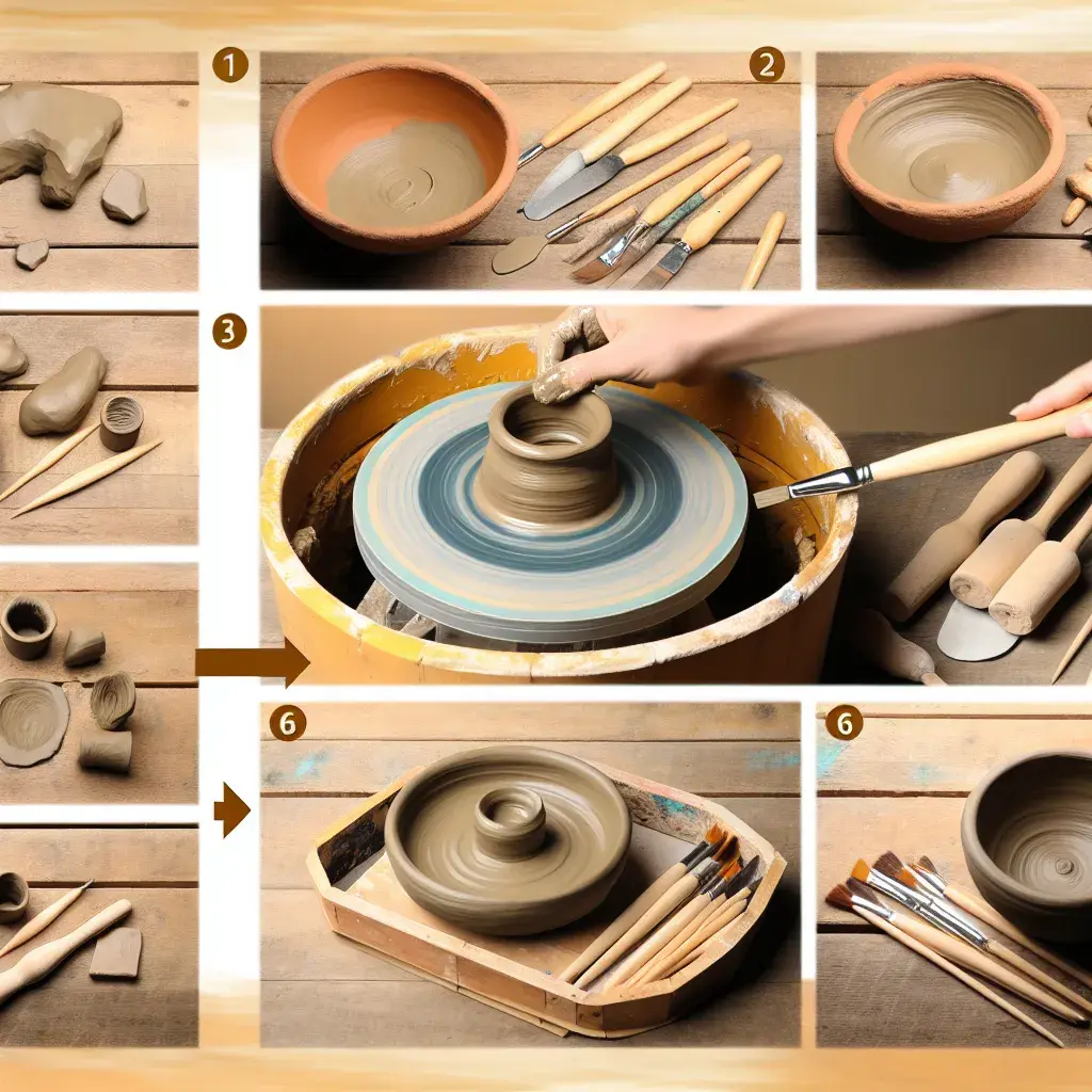 Процес центрування глини на гончарному крузі руками майстра