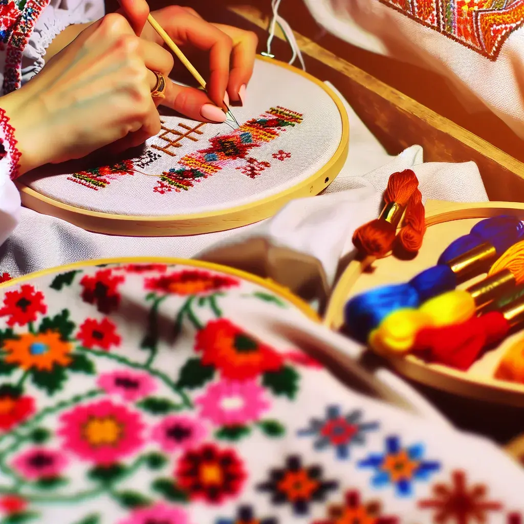 Готова жіноча вишиванка з традиційним червоно-чорним орнаментом