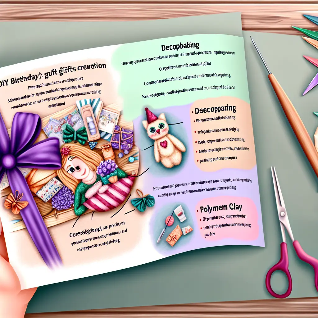 Колаж з різноманітними ідеями подарунків своїми руками на день народження: фотоальбом, свічка, прикраси, випічка.