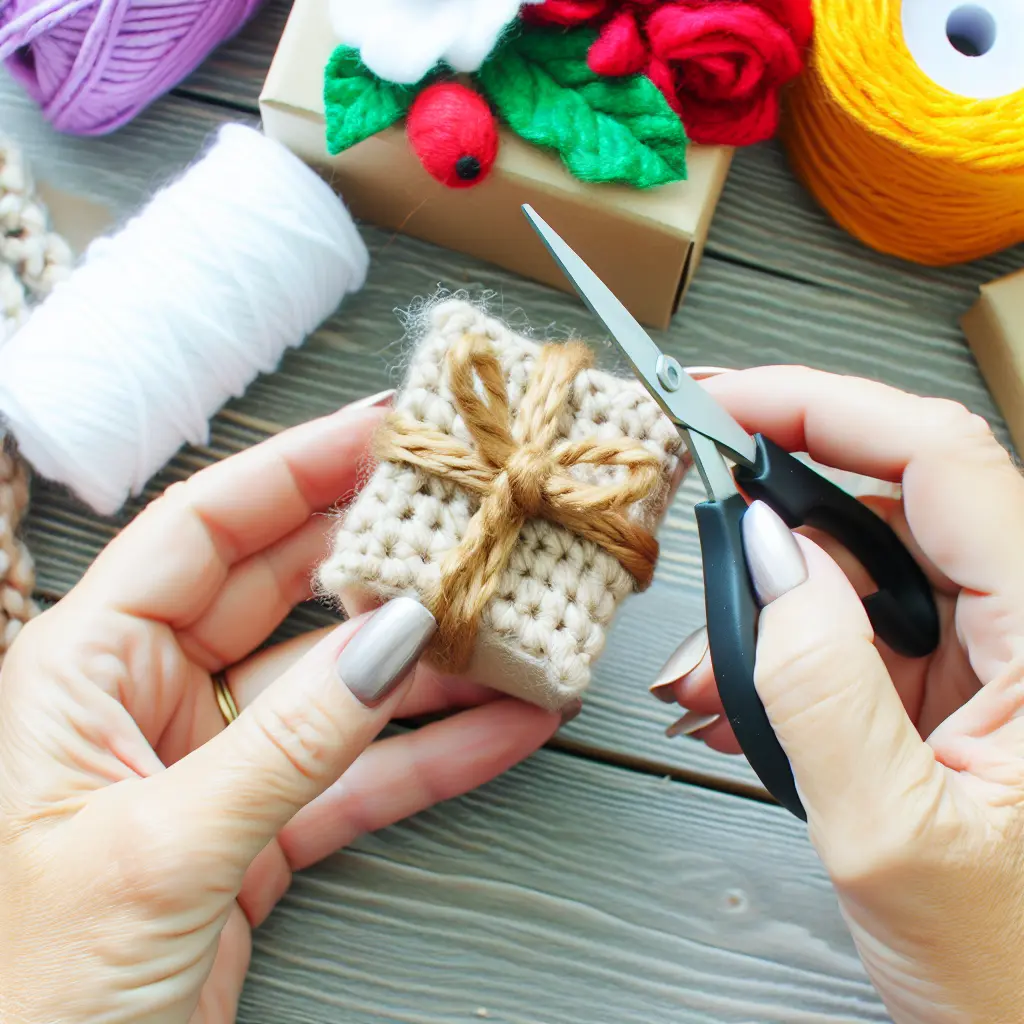 Колаж з різноманітних подарунків, створених своїми руками: в'язані вироби, персоналізовані кружки, дерев'яні сувеніри, розписні предмети.