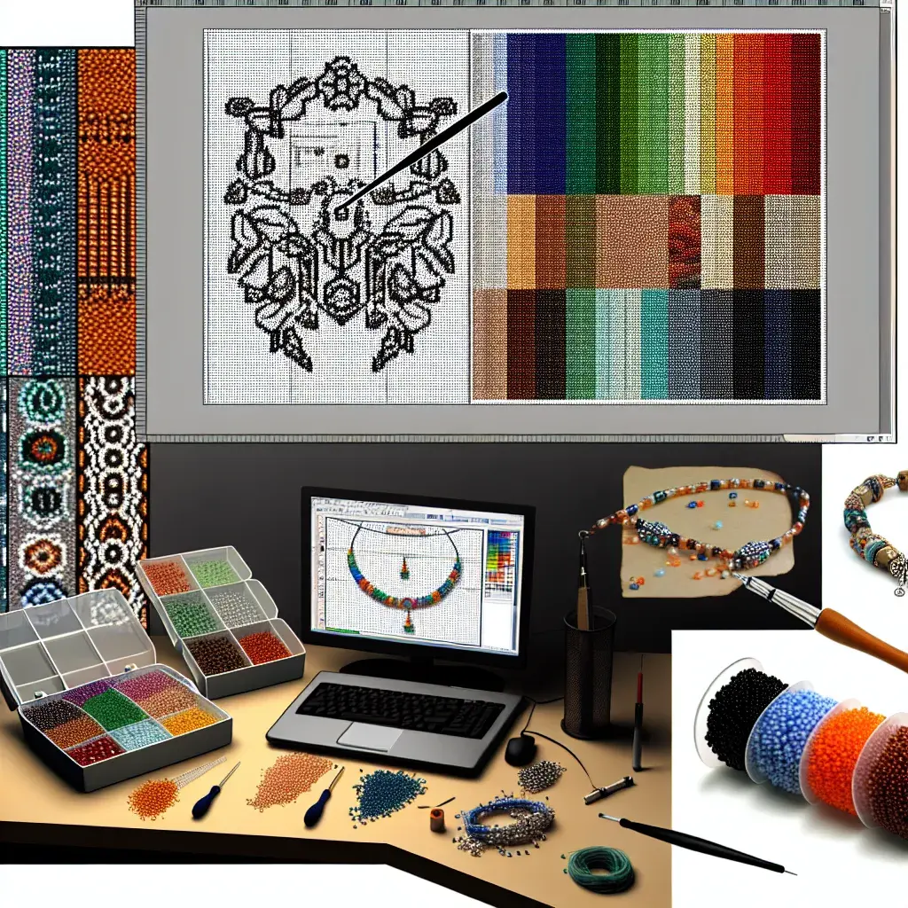 Матеріали для бісероплетіння та роздрукована схема