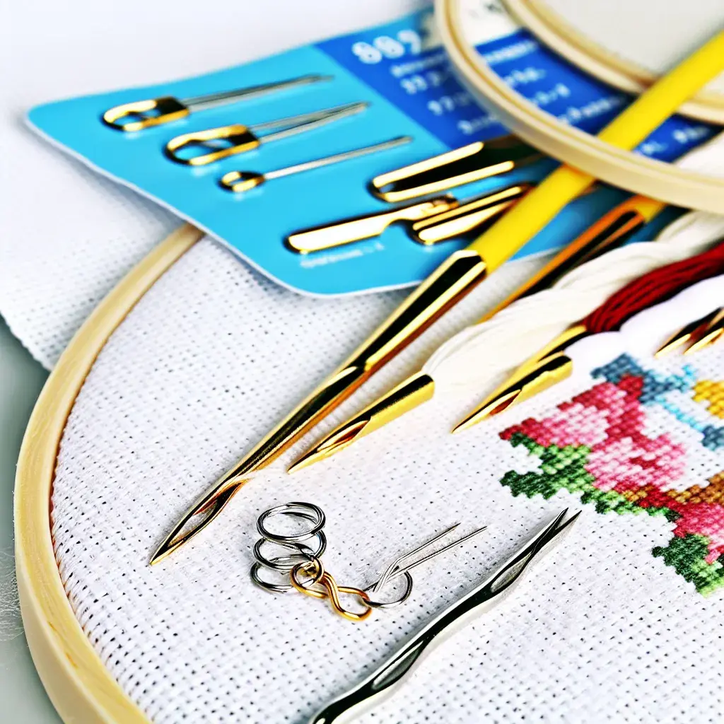 Матеріали для вишивки хрестиком: канва Аїда, муліне, ножиці-цапельки та п'яльця