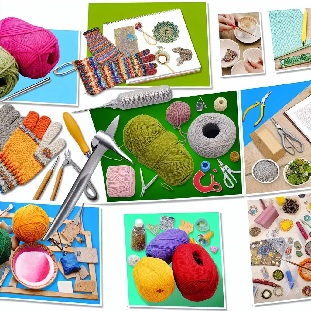 Затишне робоче місце для рукоділля з пряжею та інструментами