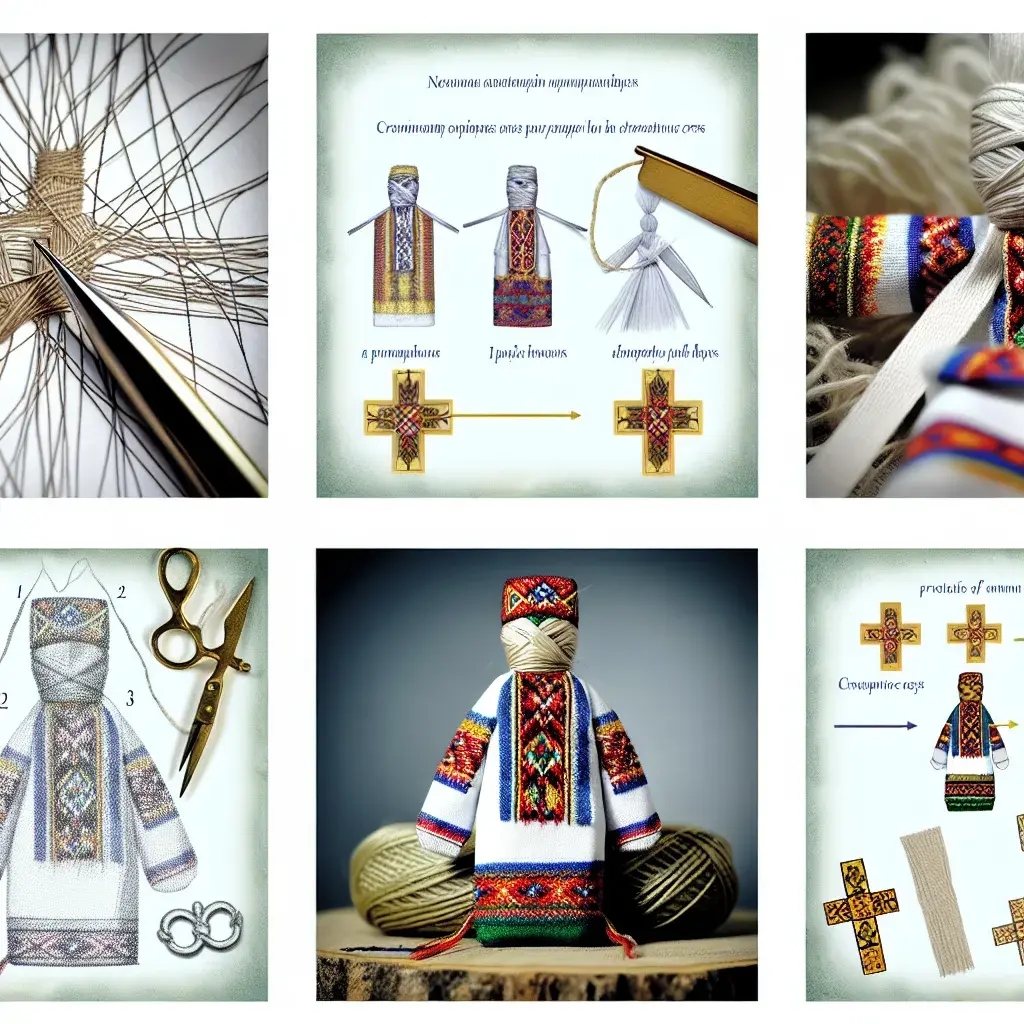 Традиційна українська лялька-мотанка із сакральним хрестом на обличчі