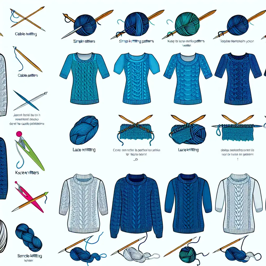 Різноманітні зразки узорів для в'язання светрів: арани, жакард та ажур
